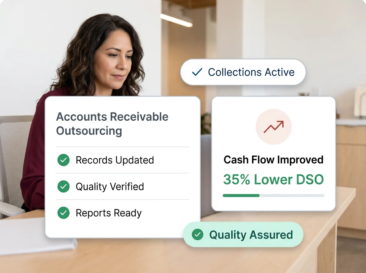 Accounts receivable dashboard showing invoice aging analysis, collection status, and cash flow trends
