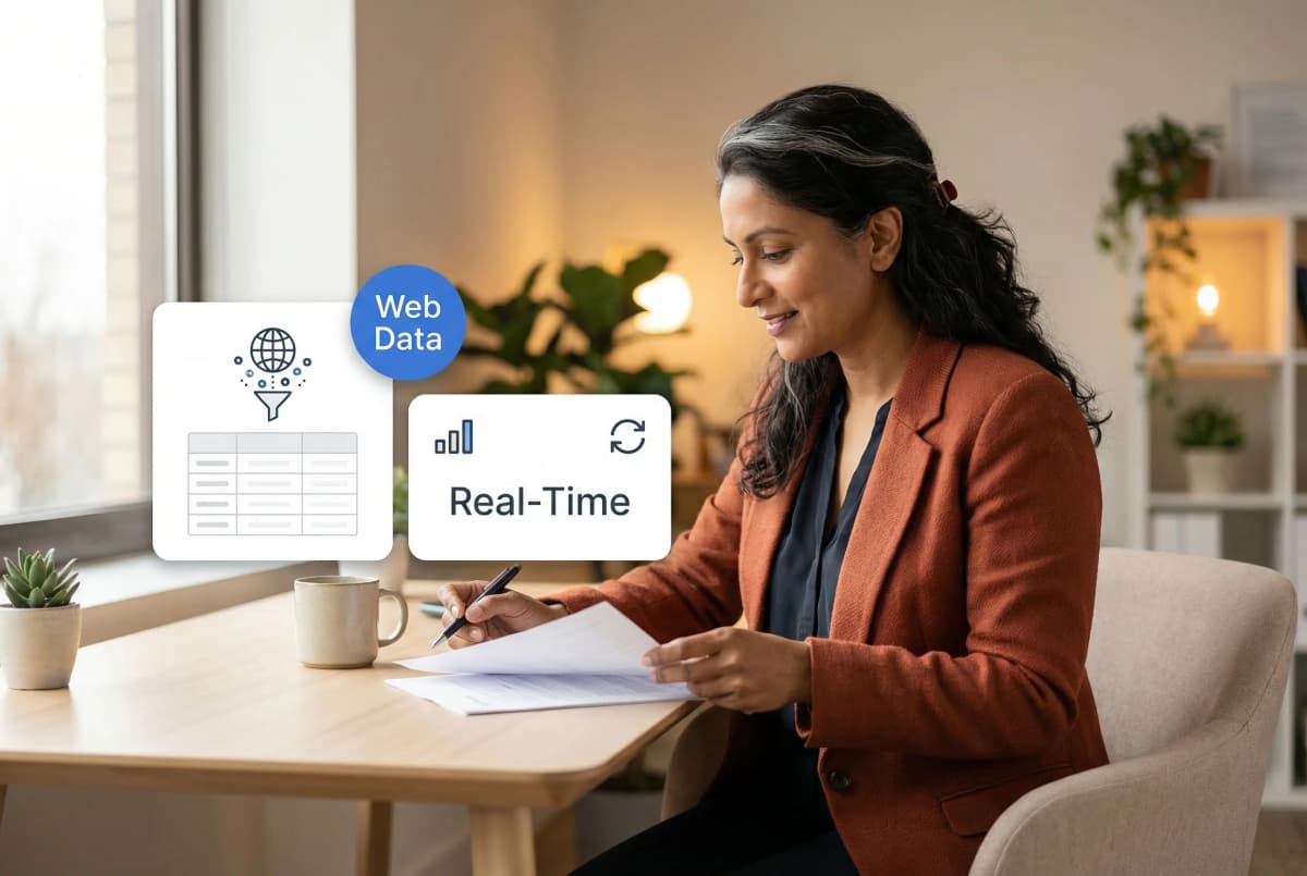 Web data extraction interface showing product listings being scraped from multiple websites into a unified comparison database