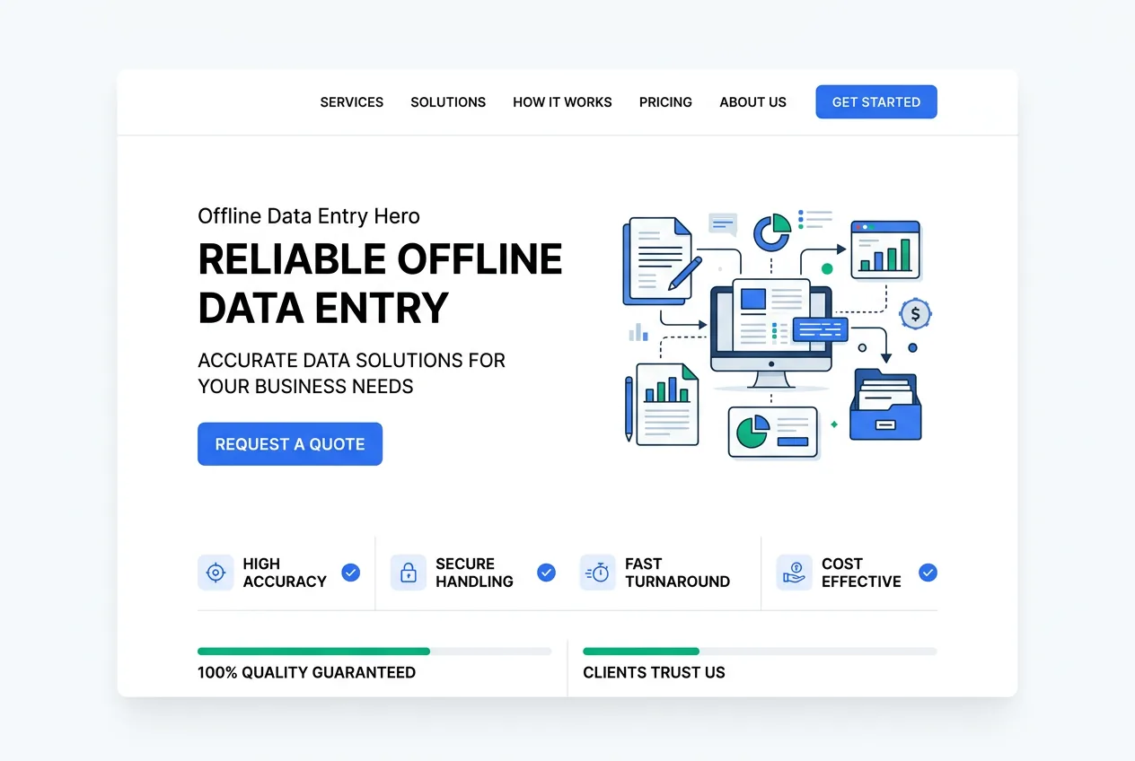 Professional team digitizing paper documents and handwritten forms