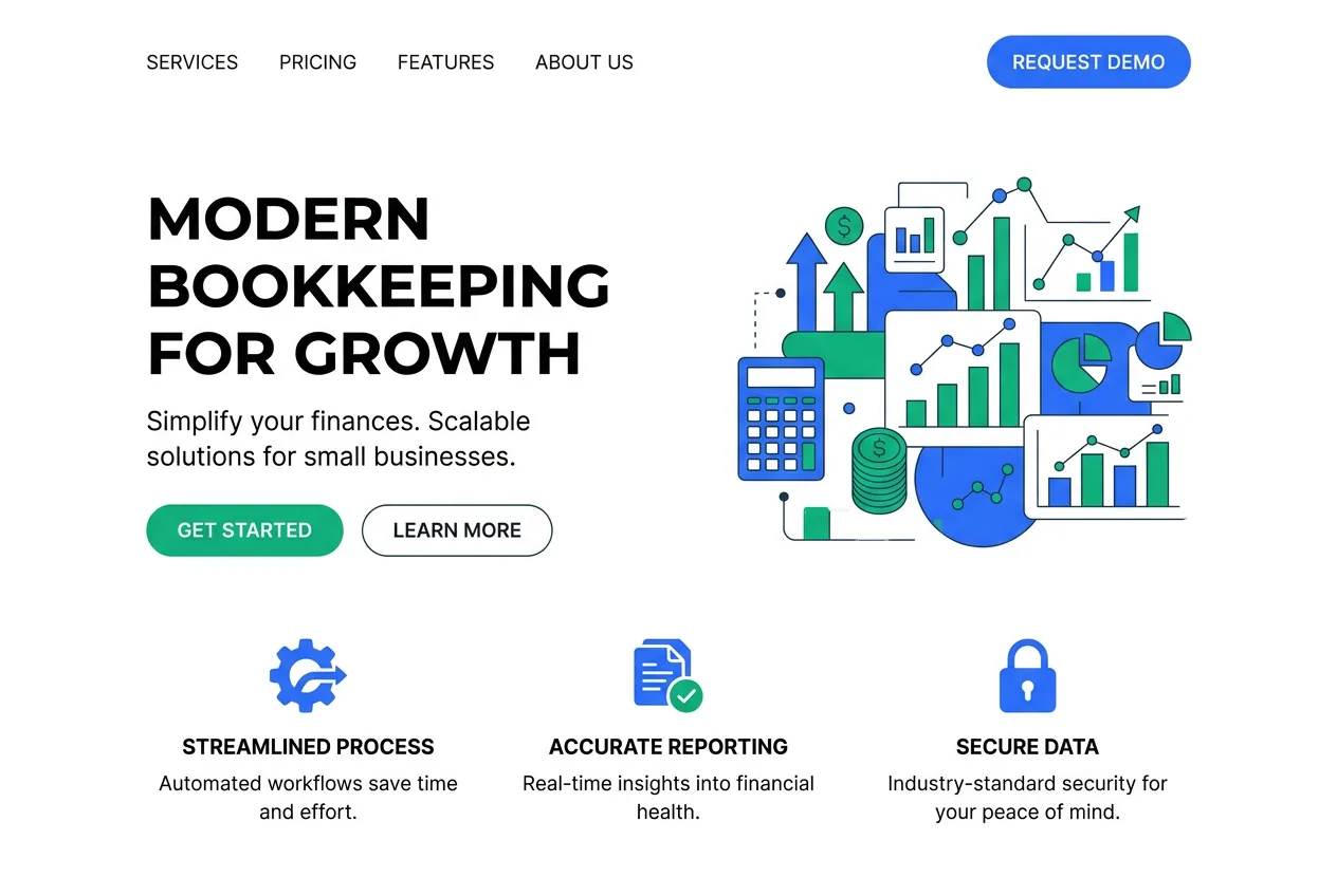 Small business owner reviewing clean financial dashboard on laptop showing monthly P&L and categorized expenses