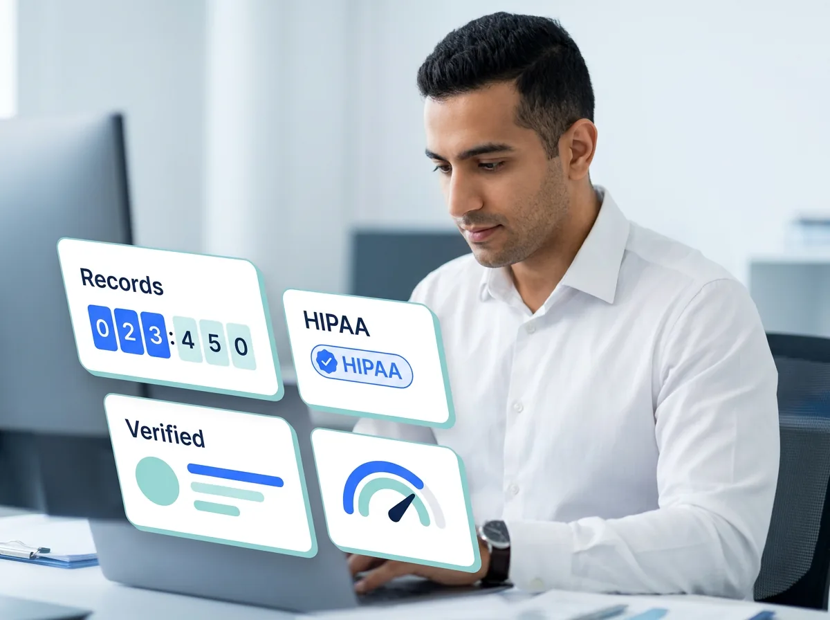 Acelerar healthcare operations team processing medical records and claims data with HIPAA-aware protocols